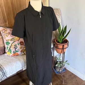 Chico’s Black Short Sleeve half Zip-Up Dress